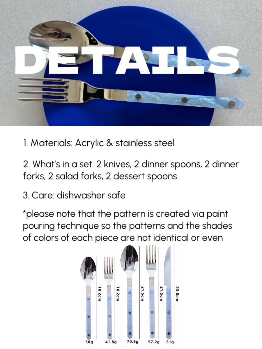 S/10 Modern Nebula Cutlery, Bistrot Style Rivet Flatware Set