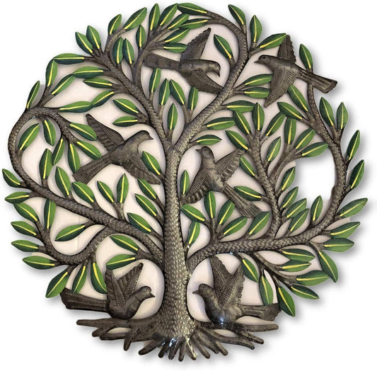 23" Haitian Metal Colorful handmade Tree of Life Wall Decor
