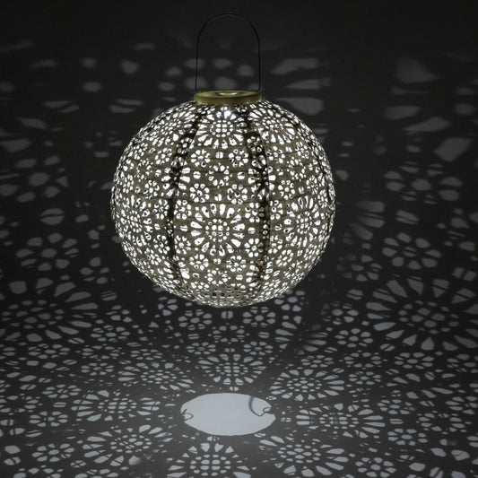 Stella Luxe Globe Chantilly Lace Porcelain LED Lantern (Battery Powered)