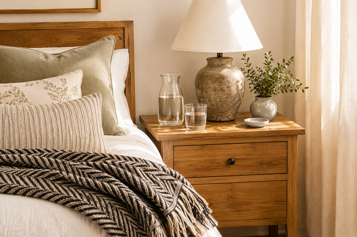 Neutral Herringbone Jacquard Woven Throw