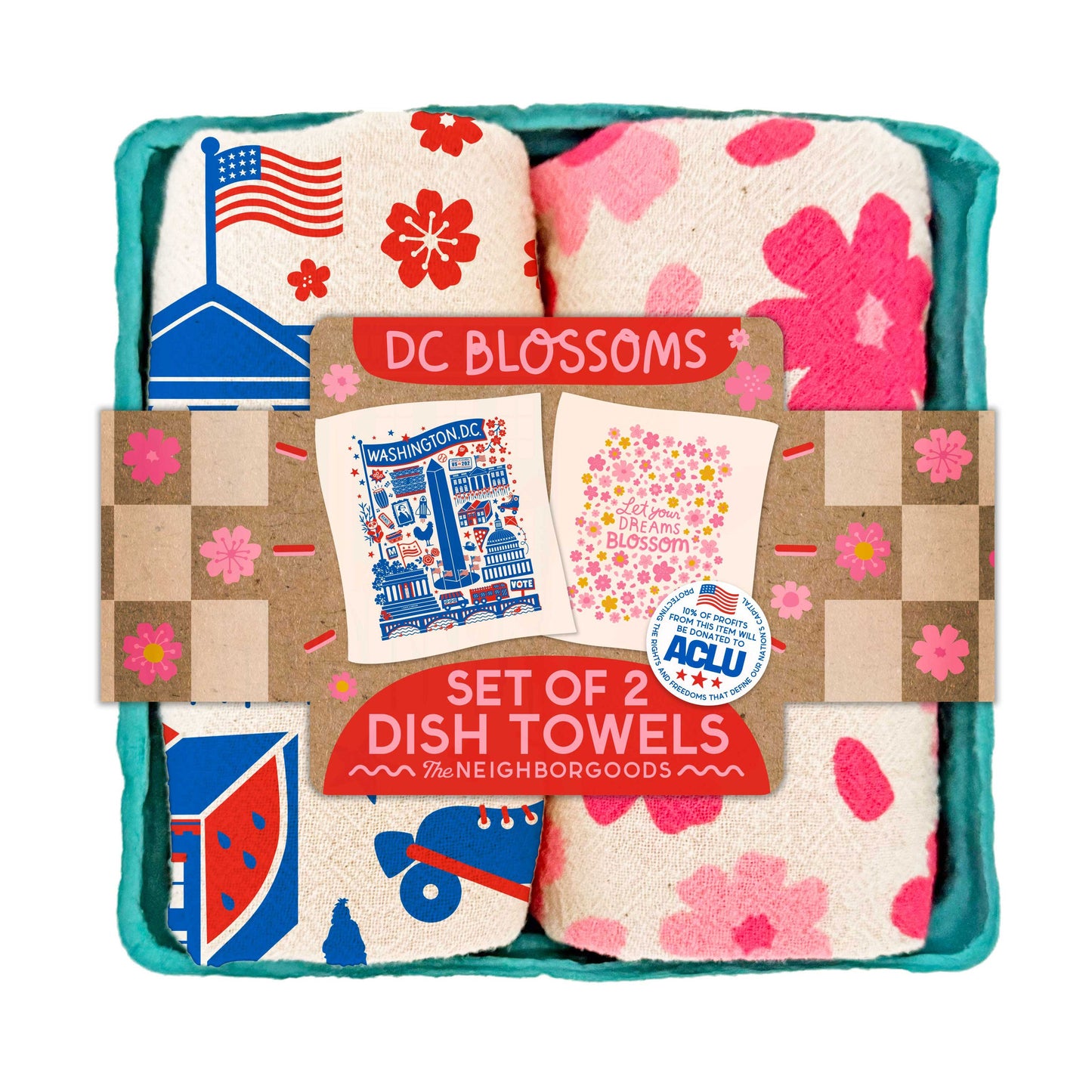 DC BLOSSOMS - Dish Towel Set of 2