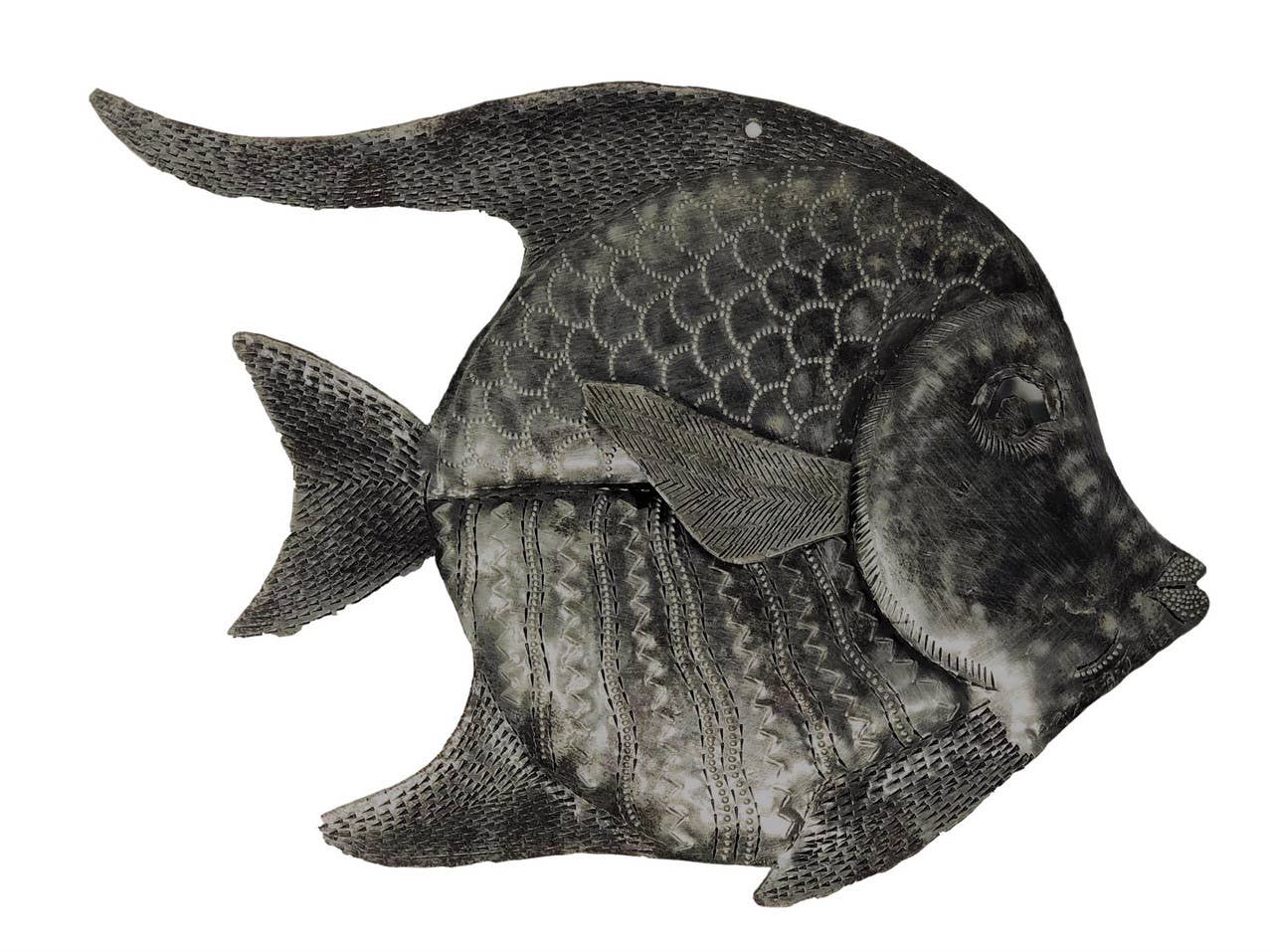 Haitian Metal Angelfish Wall Art Fair Trade 11.5x8