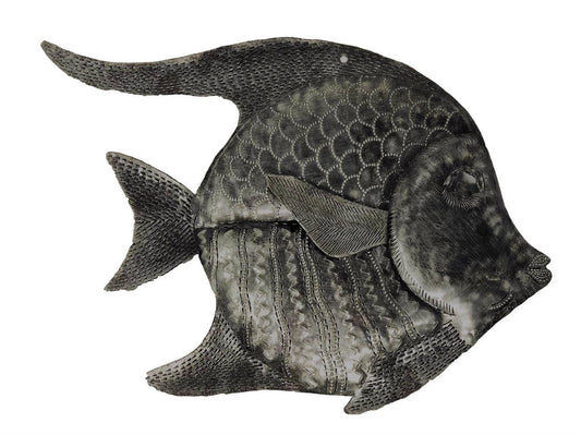 Haitian Metal Angelfish Wall Art Fair Trade 11.5x8