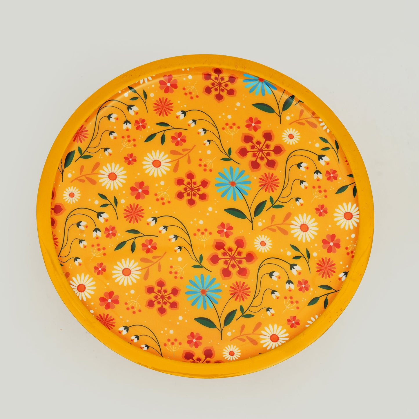 Handcrafted Sunburst Bloom Wooden Cake Stand