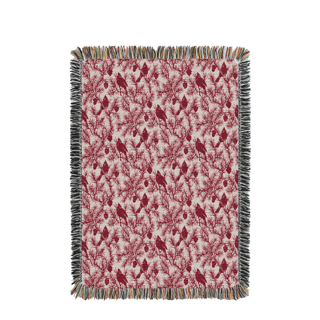 Red Cardinal Christmas Jacquard Woven Throw