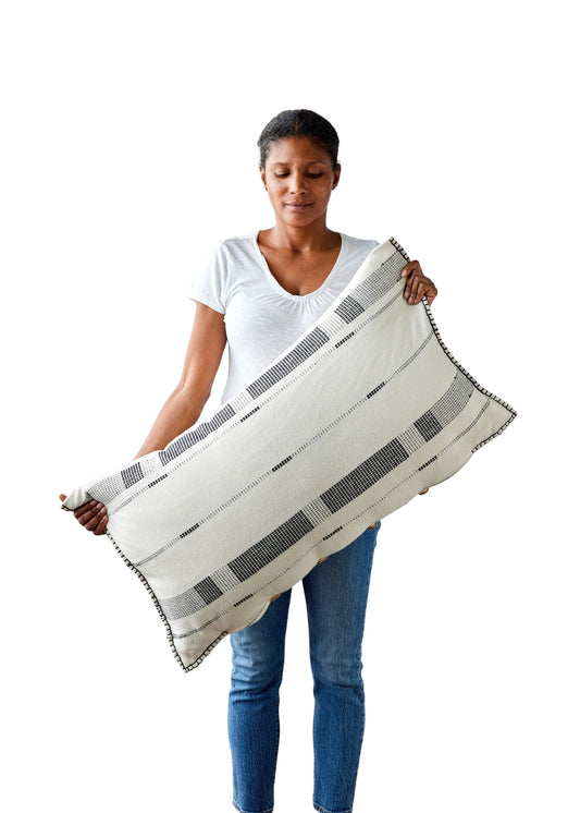 Fulcrum Onyx Oversized Cotton Lumbar Pillow