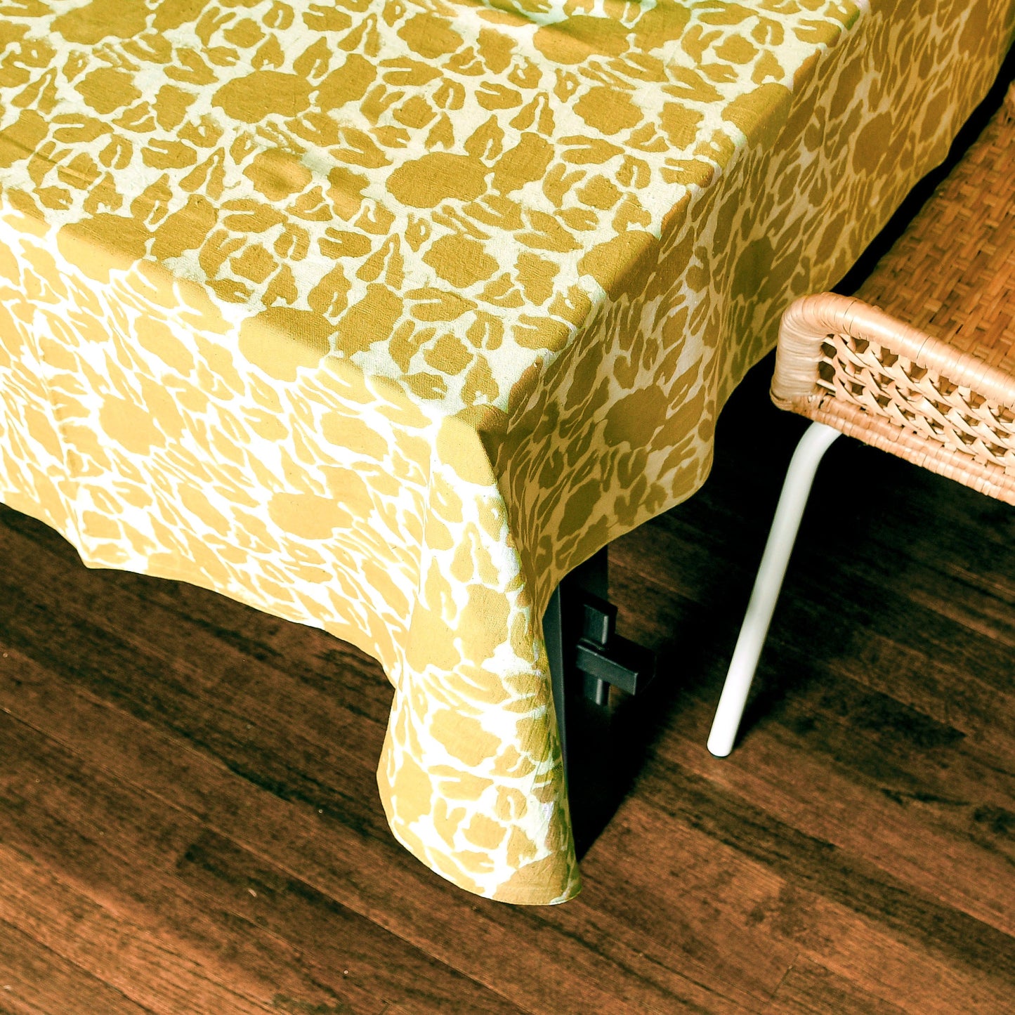 Hand Block Printed Tablecloth - Yan Mustard