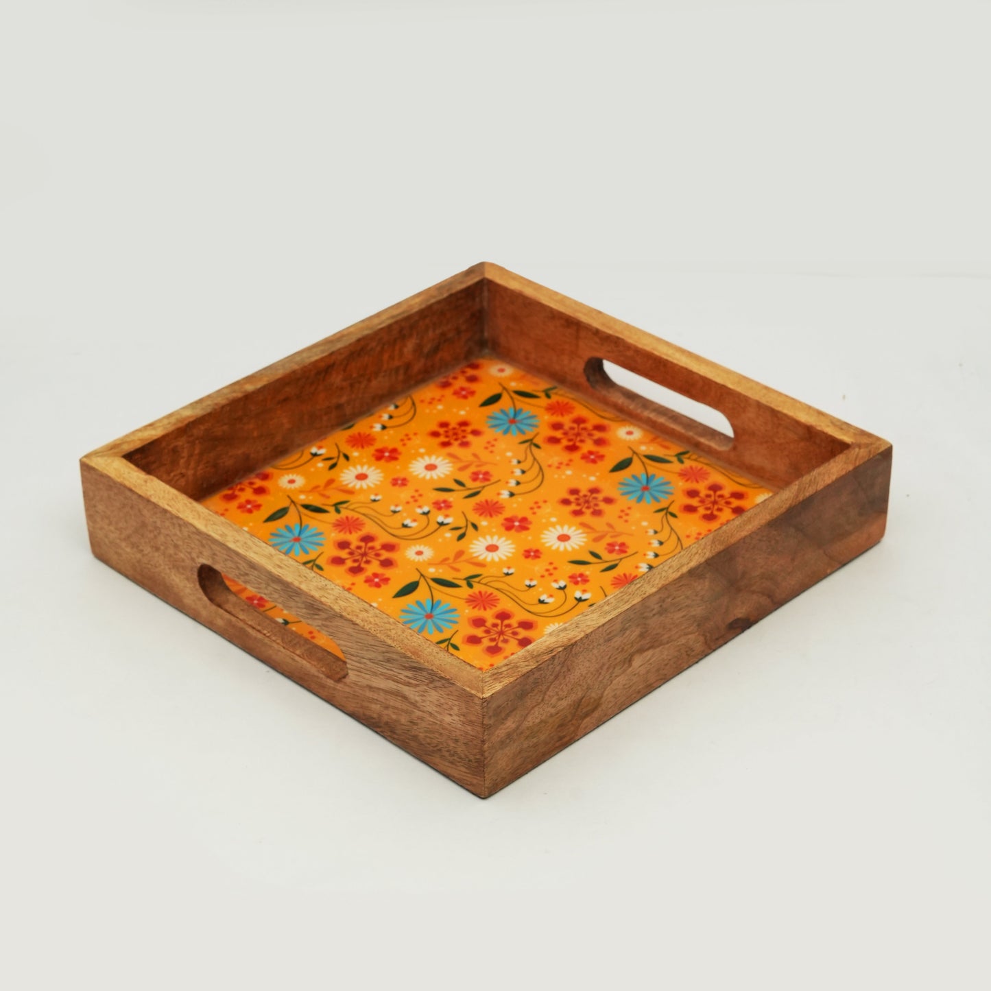 Sunburst Bloom Serving Tray with Handles
