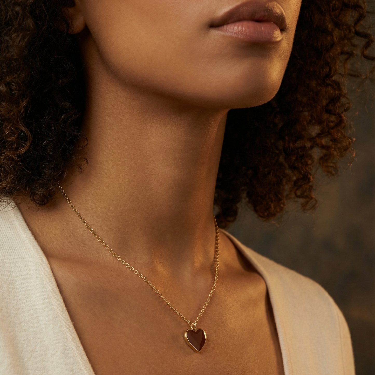 Single Hearted Girl Brown Heart Necklace | Magnetic Clasp