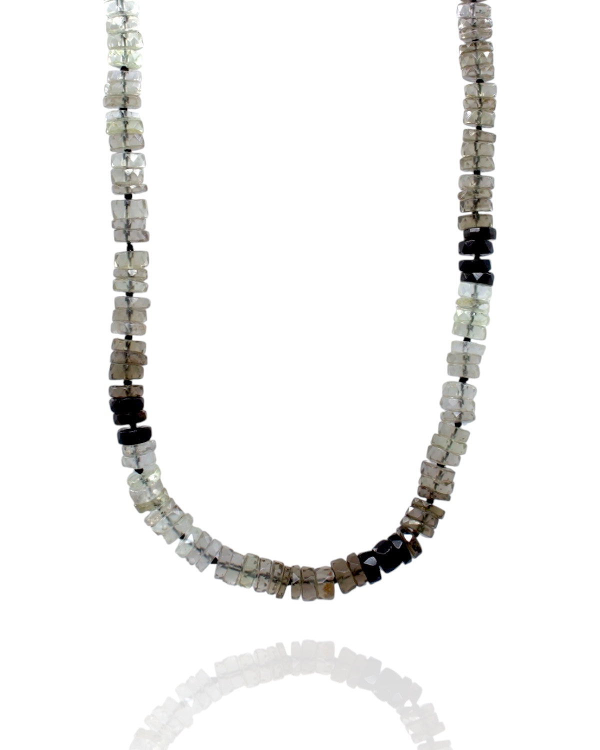 Faceted Gemstone Necklace - Smoky Quartz Ombre