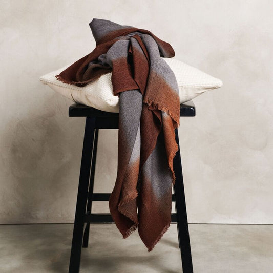 Simply Taupe Brown Gray Hand Spun Merino Handloom Throw
