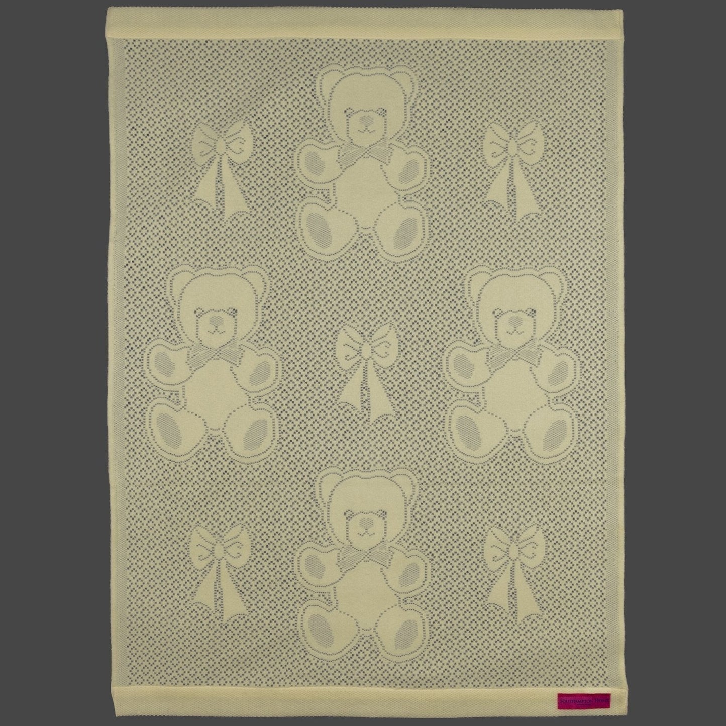 Southampton Home Lace Weave Bears & Bows Baby Blanket - Yellow