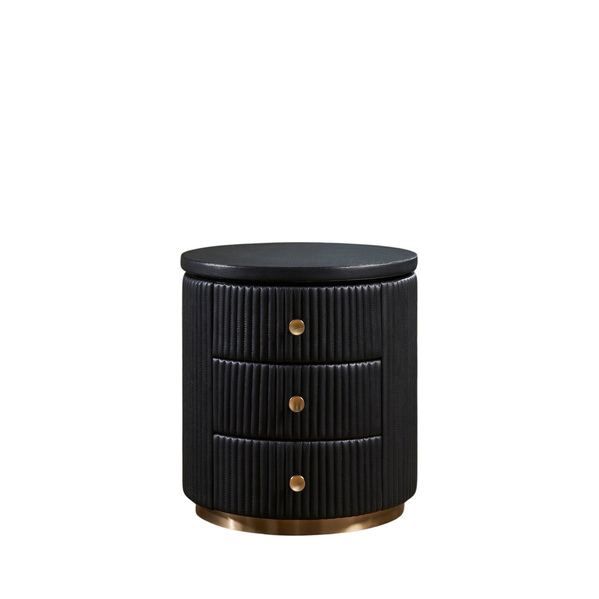 Stanford Round Leather Side Table
