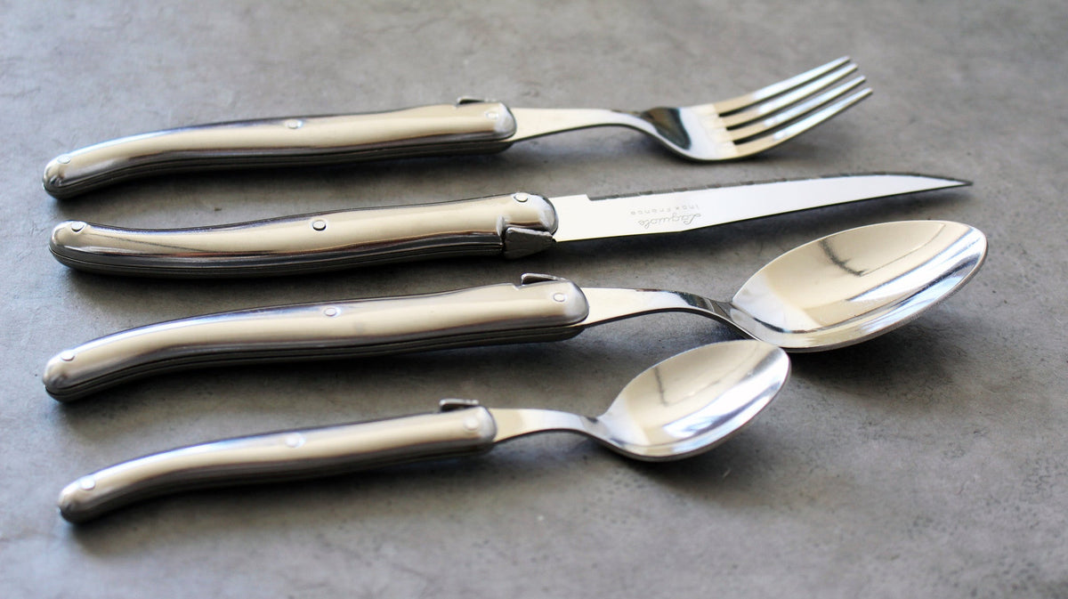 Laguiole 24 Piece Flatware Set, Stainless Steel in Wood Presentation Box