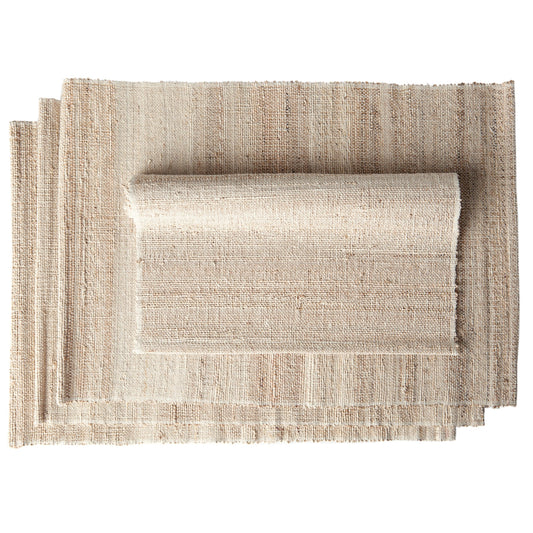 Handwoven Banana Fiber Placemats | 13″ × 19″ | Set of 4 | Fair Trade | Table Classics