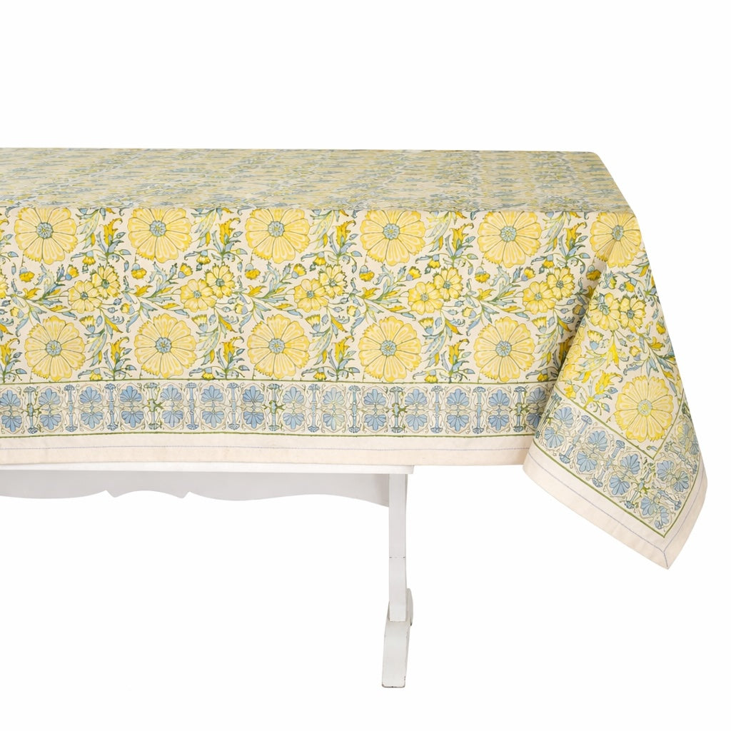 Hand Block Printed Cotton Tablecloth | Kora Cotton | Fair Trade | BREAZEALE