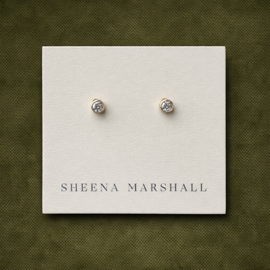 Aster Bezel Studs | Gold Fill