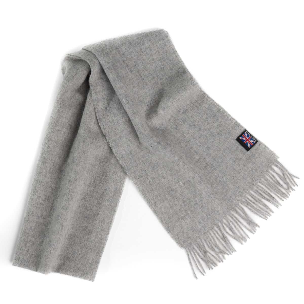 Prince of Scots Fringed Merino Wool Scarf (Silver)