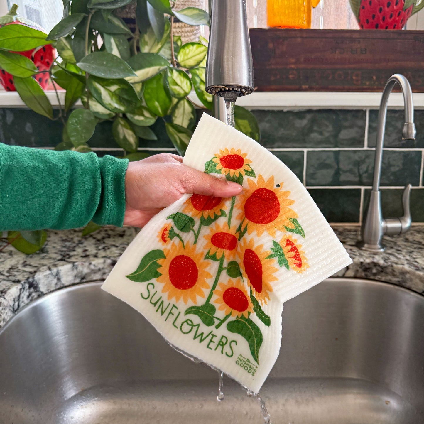 Sunflower Towel + Sponge Cloth Gift Set