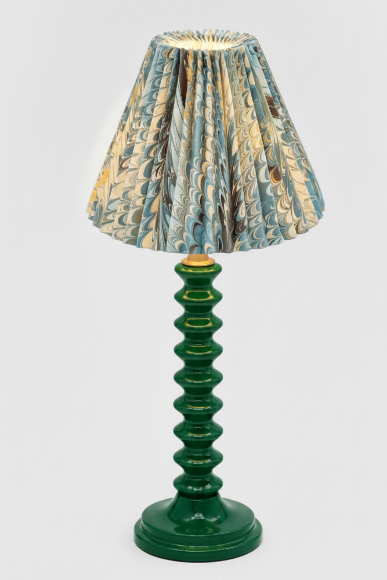 10" Pleated Empire Lampshade —  Hand-Marbled