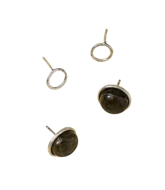 Indali Labradorite Semiprecious Stud Earrings - Set of 2
