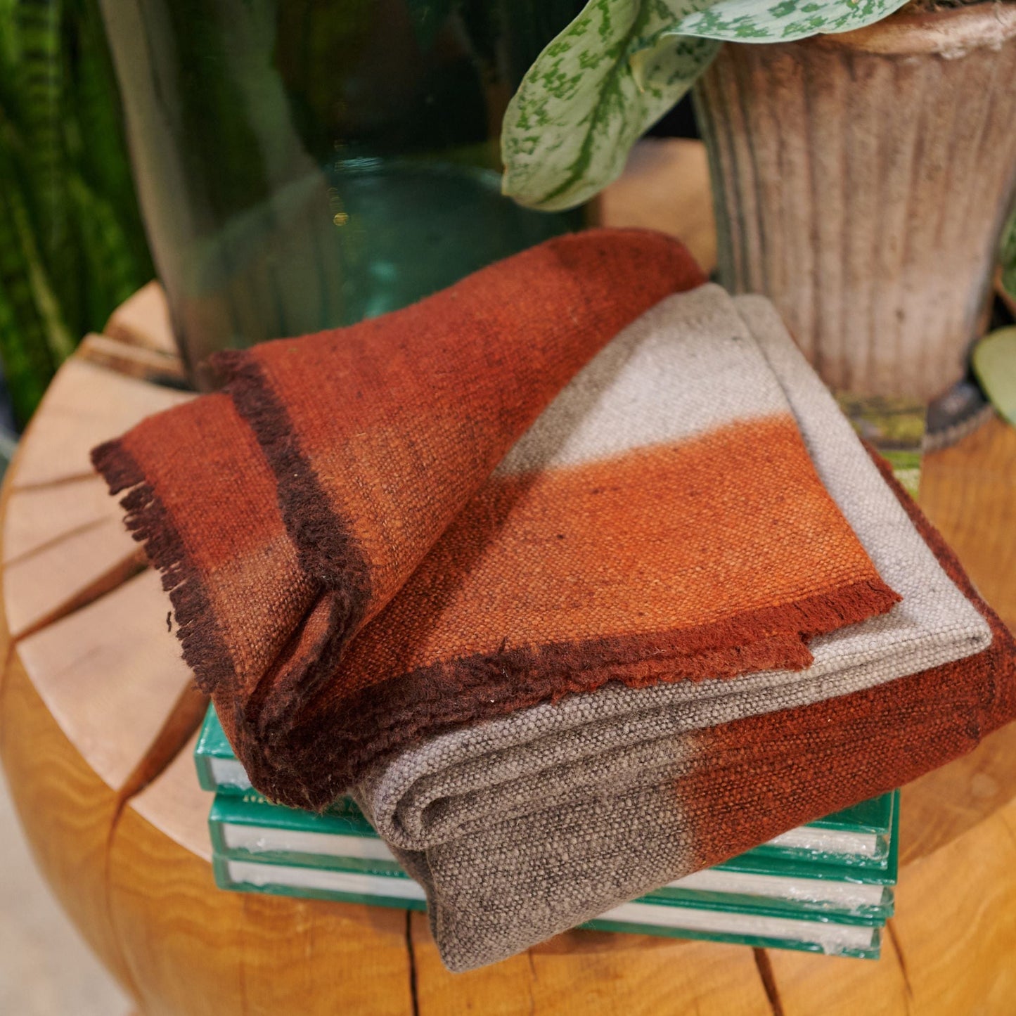 Simply Taupe Brown Gray Hand Spun Merino Handloom Throw