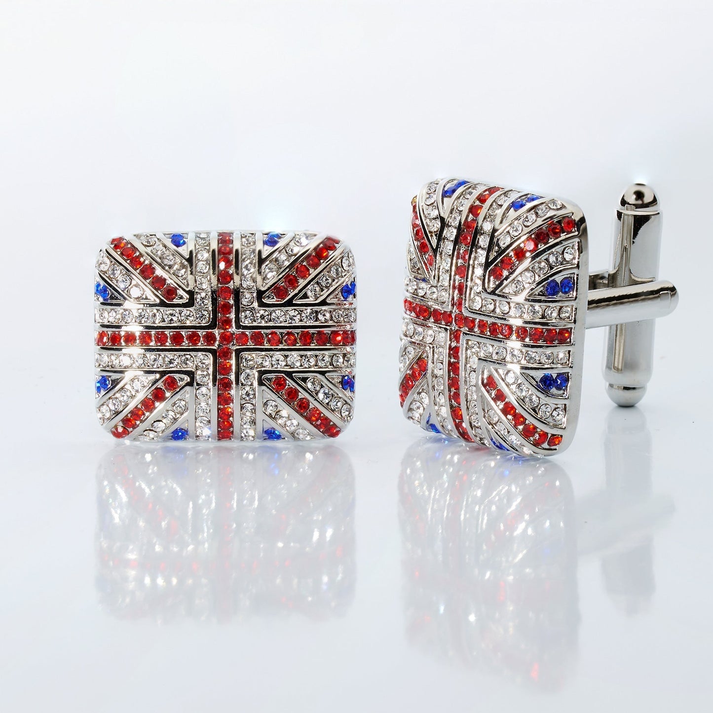 Union Jack Crystal Cufflinks