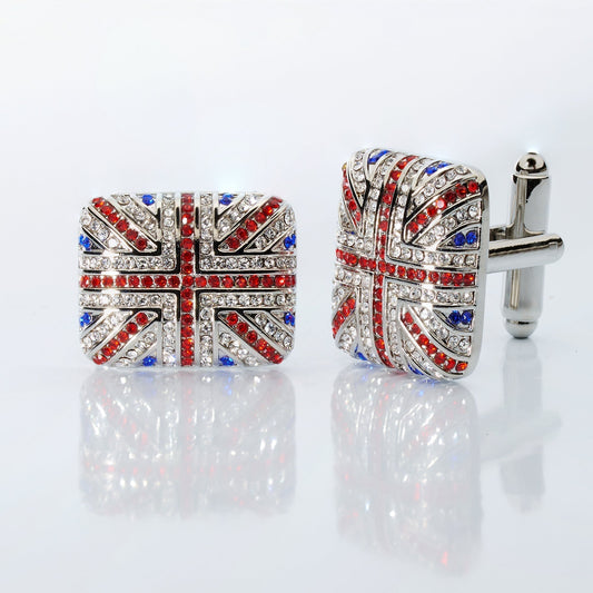 Union Jack Crystal Cufflinks