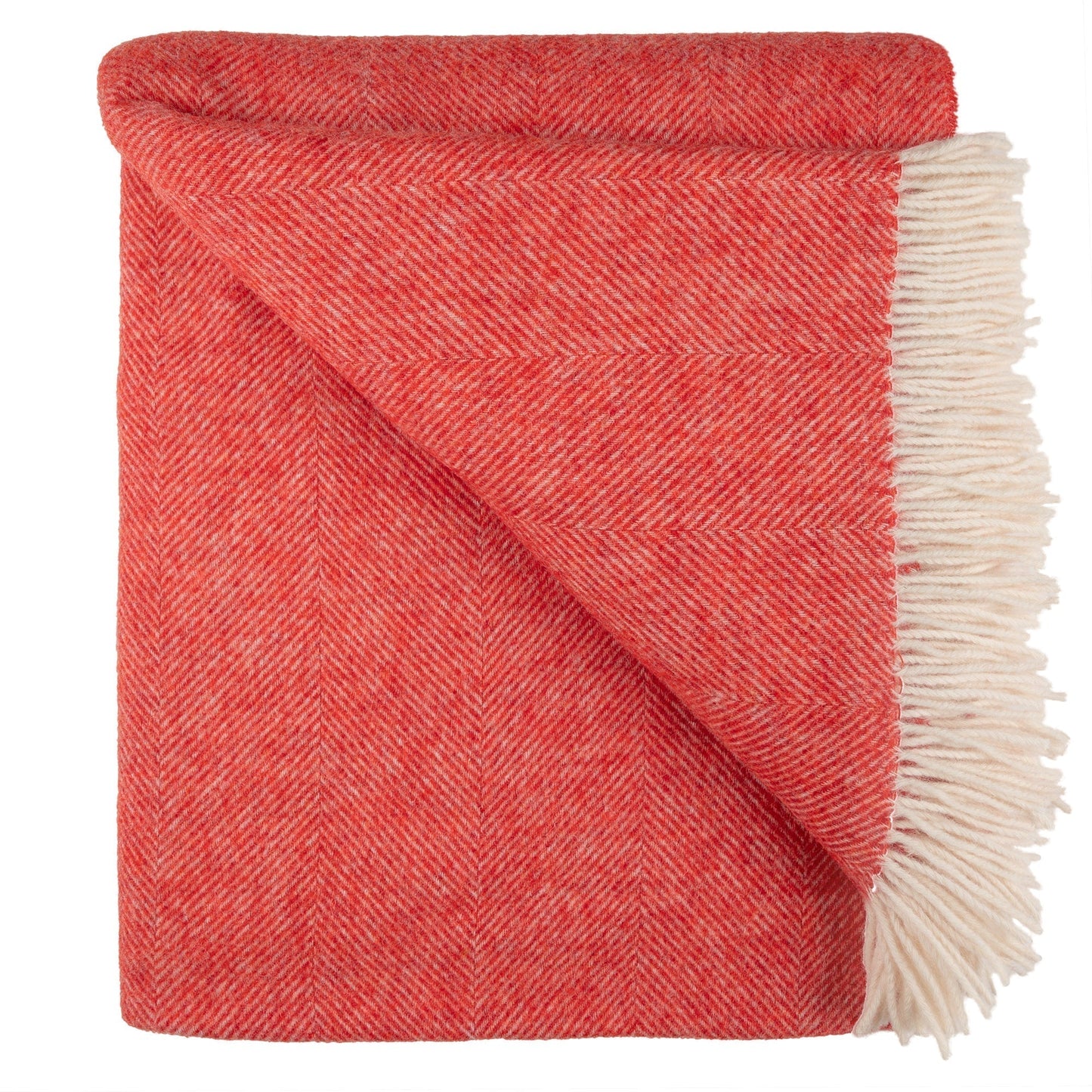 Southampton Home Shetland Lambswool Herringbone Throw – Watermelon