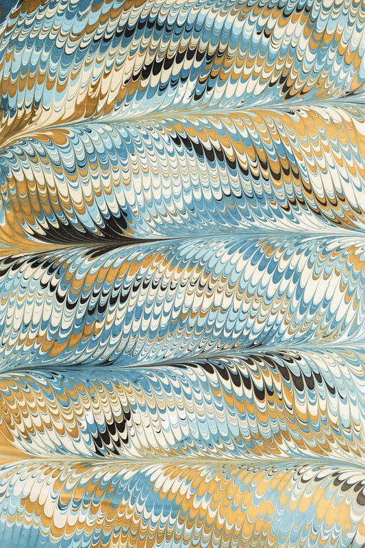 Hand Marbled Nila Feathers Gift Wrapping Paper Sheets