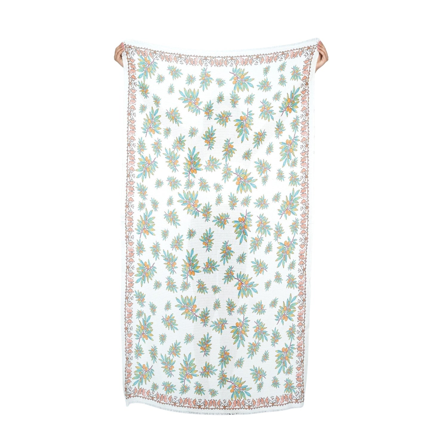 Leaf Cascade Scarf - Beige