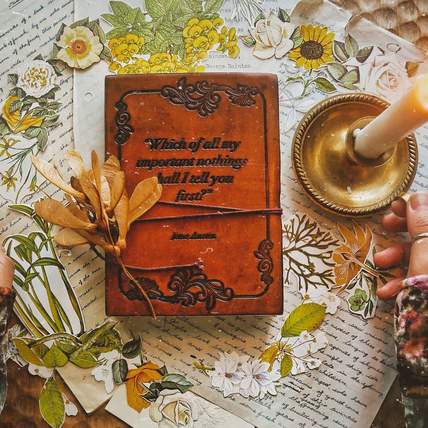 Jane Austen Quote Leather Journal