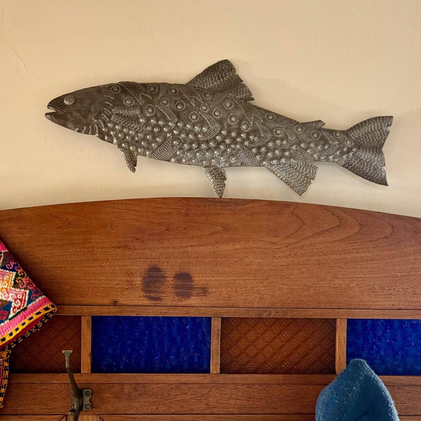 Handcrafted Fish Metal Wall Art  18" x 7", Handmade in Hait