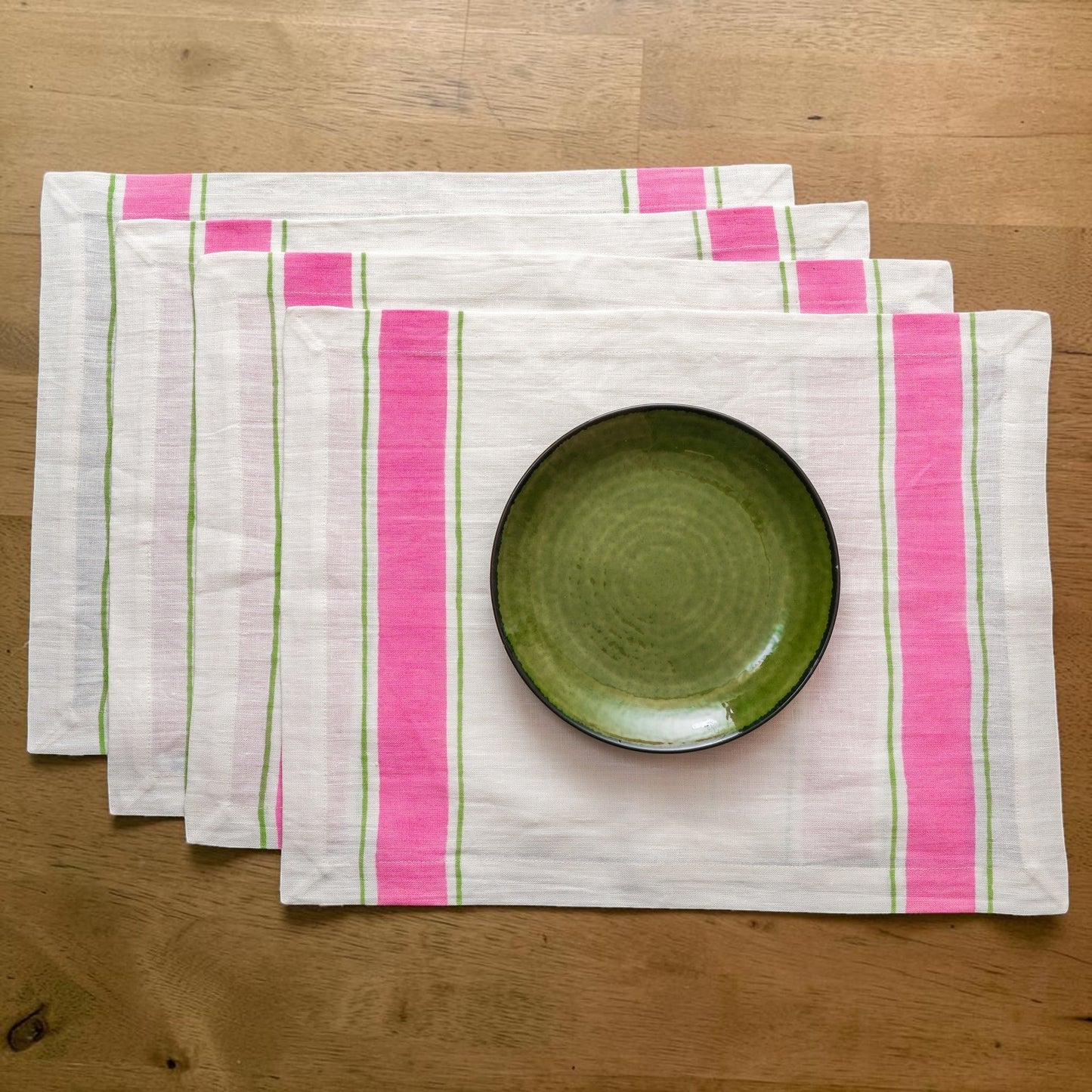 Leher Linen Placemats - Pink (Set of 2)