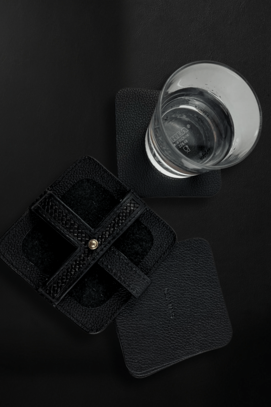 Woven Square Coasters  (Set of 4 with Holder)