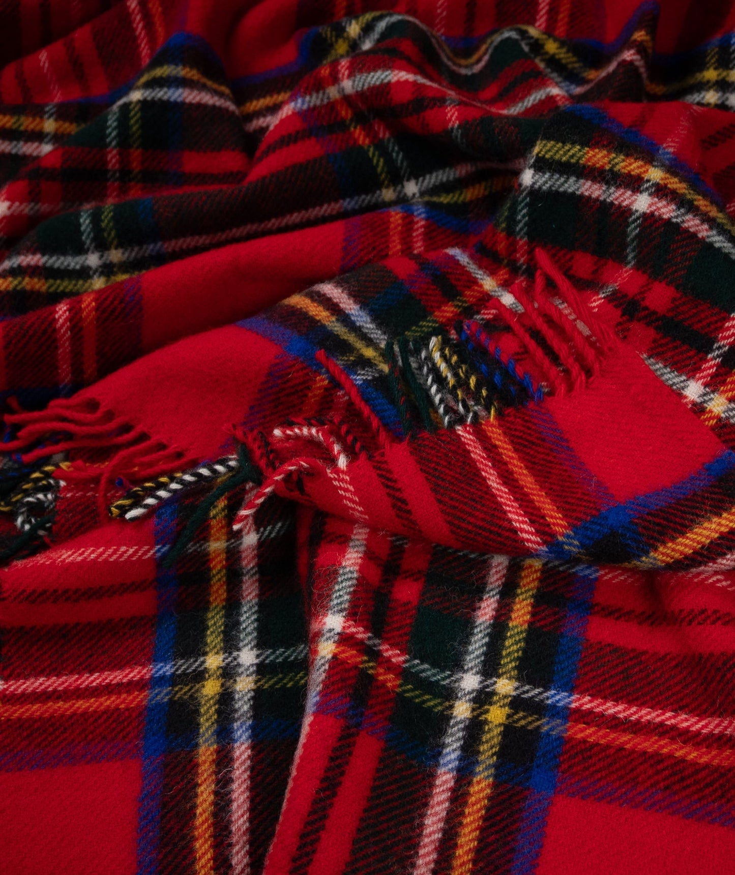 Highland Tweeds Pure New Wool Fluffy Throw - Royal Stewart