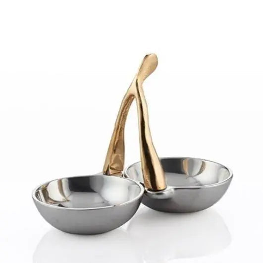 Wishbone Double Dish Silver/Gold