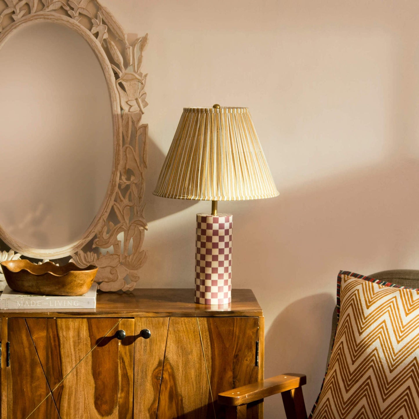 Candystripe Pleated Cotton Lamp Shade