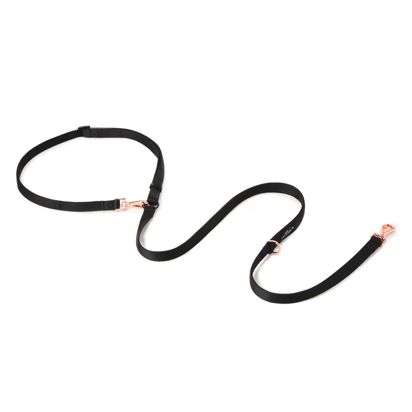 Metro Hands Free Leash - Black / Shiny Rose Gold