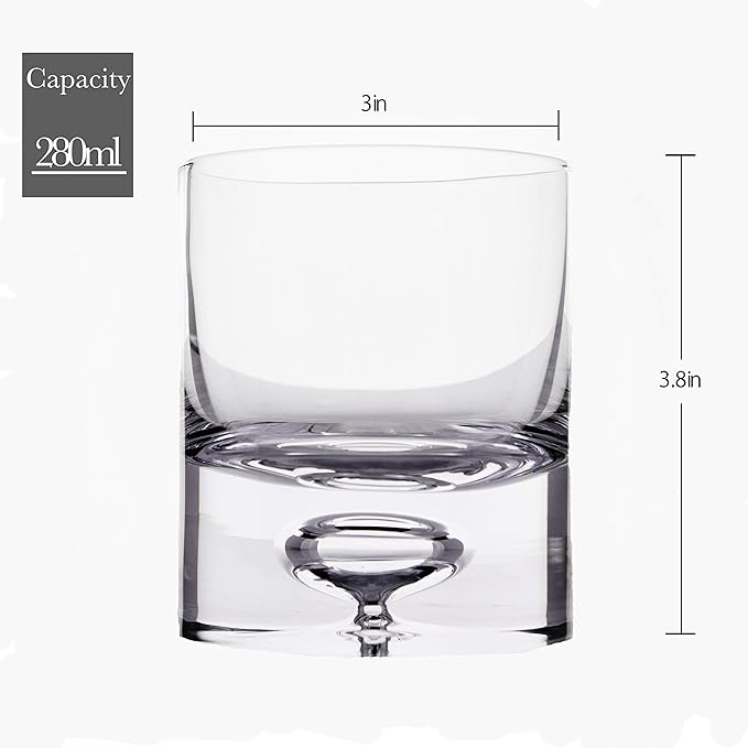Crystal Bubble Heavy Base Whiskey Glass Tumbler