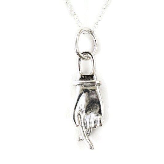 Sterling silver cross my fingers necklace