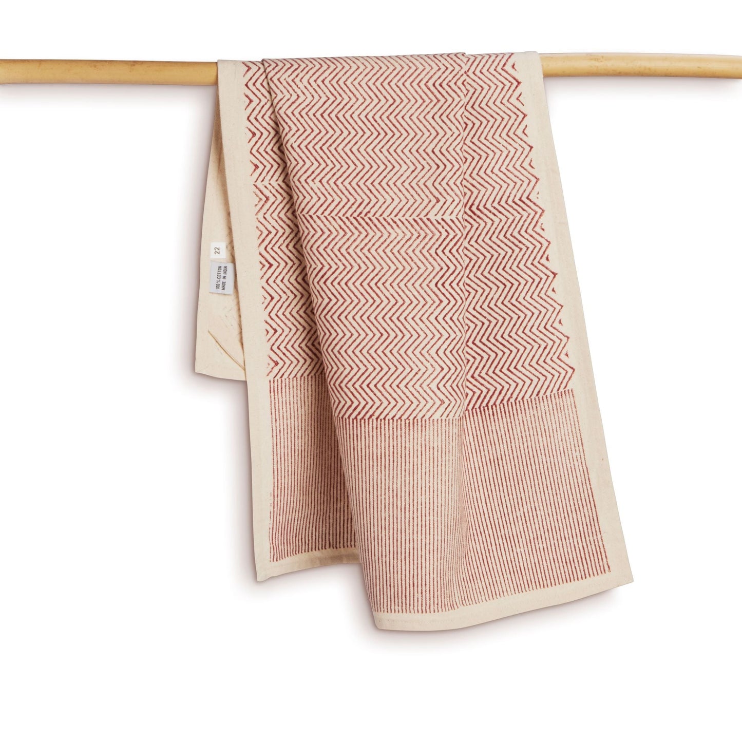 FEAST SLATE - Set of 2. Hand Block Printed Kitchen Towels - Cotton - Fair Trade - Artisan Made