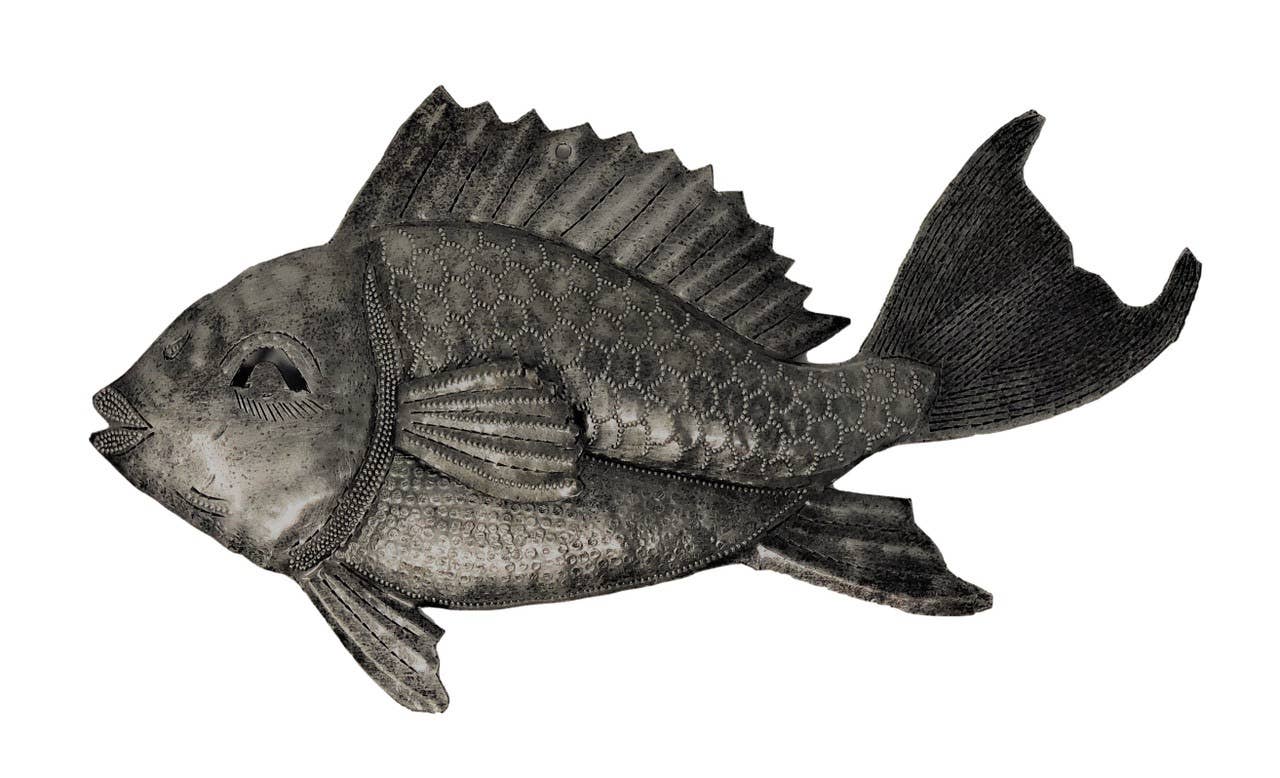 Haitian Metal Tropical Fish Wall Art Fair Trade 12x6