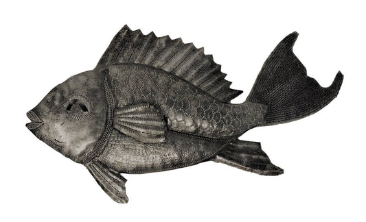 Haitian Metal Tropical Fish Wall Art Fair Trade 12x6