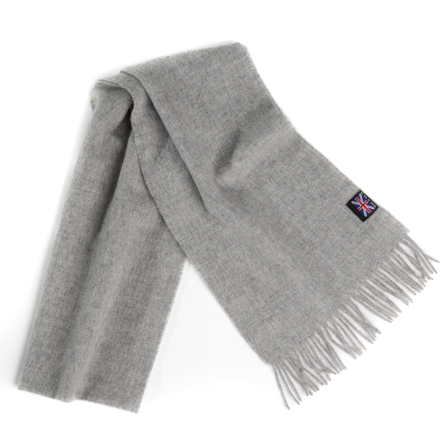 Prince of Scots Fringed Merino Wool Scarf (Silver)