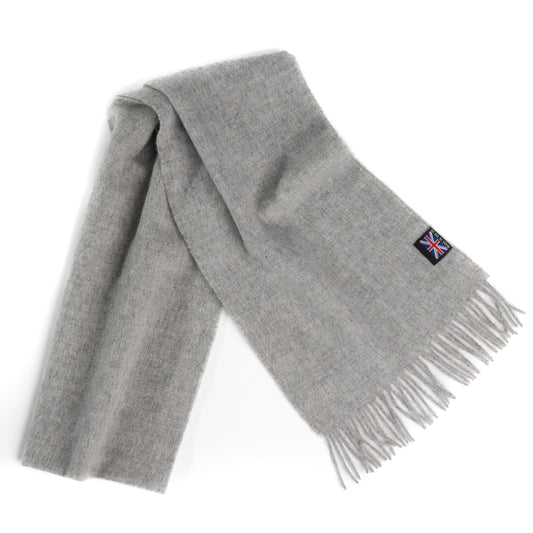 Prince of Scots Fringed Merino Wool Scarf (Silver)