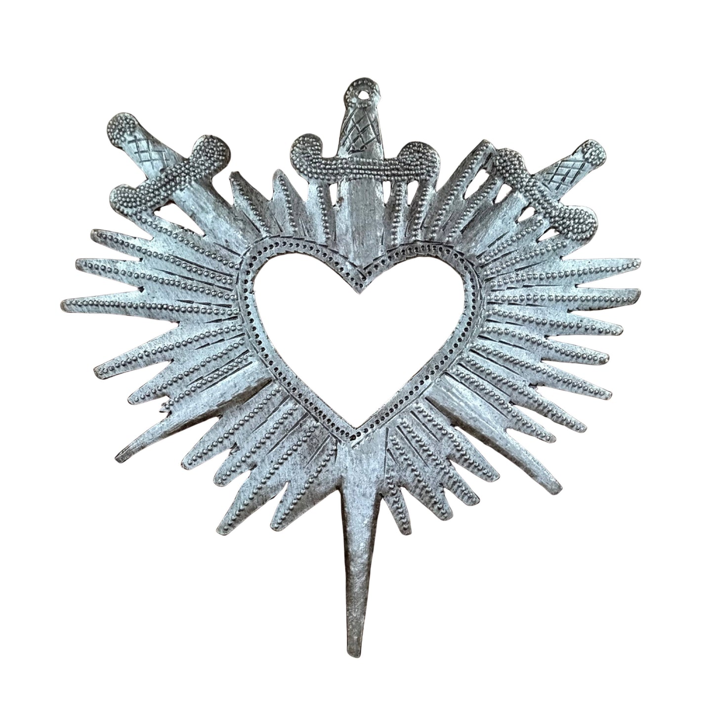 Haiti Sacred Heart Wall Art Crossed Swords Fair Trade Metal