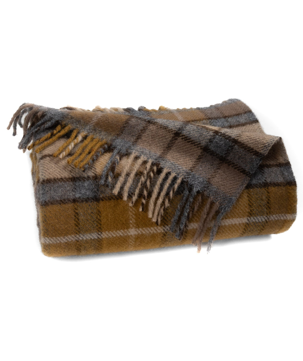 Highland Tweeds Pure New Wool  Fluffy Throw - Natural Buchanan