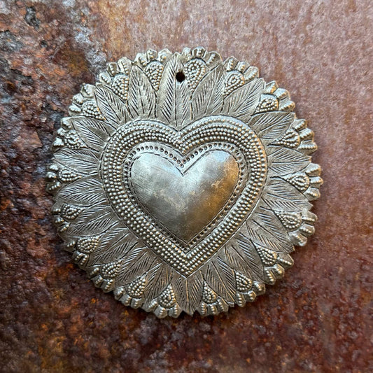 Haitian Metal Heart Wall Art | Fair Trade | Handmade 4"x4"