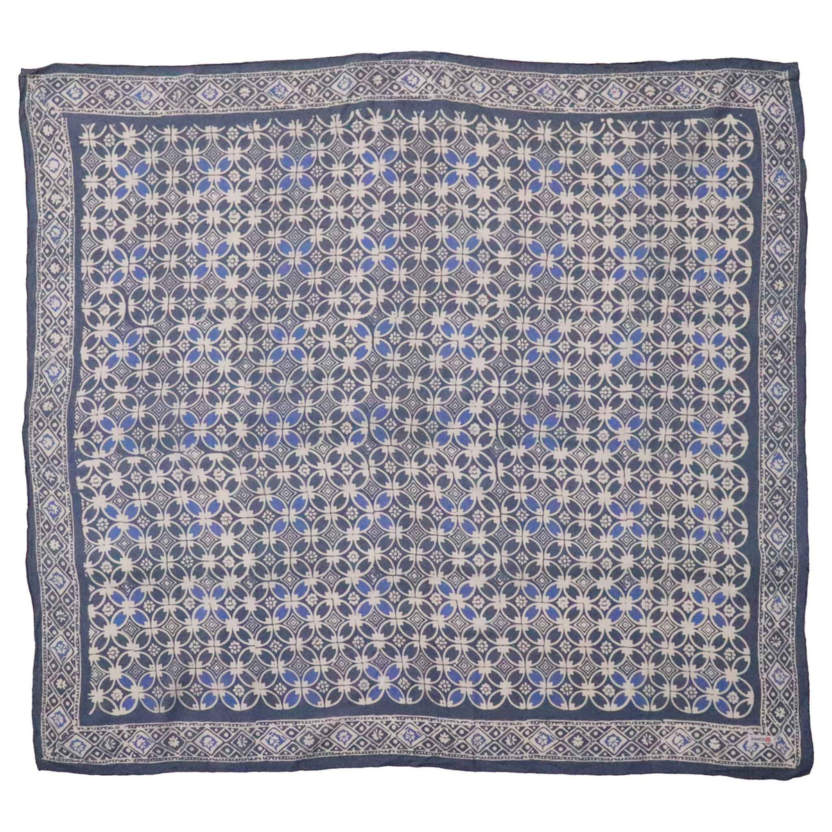 Large 39" Hand Dyed Batik Bandana Charcoal Gray, Size XL Scarf, Oversized